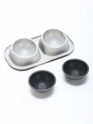 Миска для животных Дубль Мини 0.2 л, Soft-touch, смоки