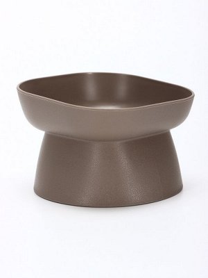 Миска для животных КУБ 0.2 л, Soft-touch, французский серый