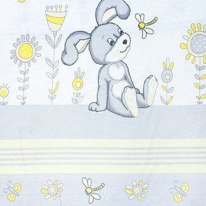 Ткань бязь 120 гр/м2  детская 150 см 8069/1 Кролик желтый