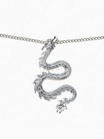 Кулон на цепочке «Извивающийся дракон», цвет серебро, L=46 см