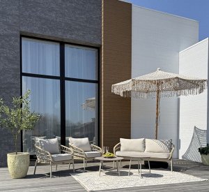 PATIO Зонт садовый из макраме деревянный каркас