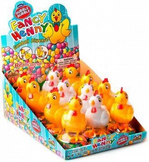 Игрушка с жевачкой в виде ципленка Kidsmania Fancy Henny (выпадают конфетки) 15 гр