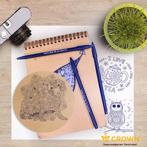 Ручка капиллярная Crown "MultiPla", синяя, 0,3мм, для точных записей,1 шт