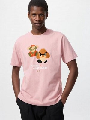 UNIQLO UT - хлопковая футболка с дизайном Super Mario - 11 PINK