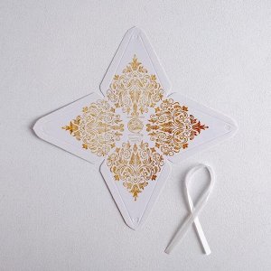 Коробка бонбоньерка, упаковка подарочная, «Роскошь золота», 7 х 7 х 7.5 см