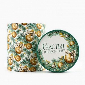 Коробка подарочная круглая «Счастья в новом году», 12 х 16 см