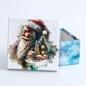 Коробка квадратная «Дед Мороз» , 19?19?10 см