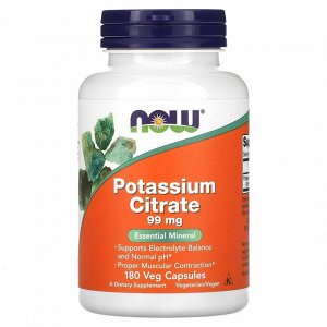 Цитрат калия, POTASSIUM CITRATE CAPS 180 VCAPS калий цитрат, 99 мг, 180 капсул