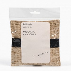 Мочалка джутовая с поролоном Добропаровъ, 12×12 см