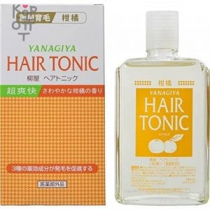 "Yanagiya" "Hair Tonic" Тоник для стимуляции роста и предотвращения выпадения волос с ментолом и ароматом цитрусовых 240мл