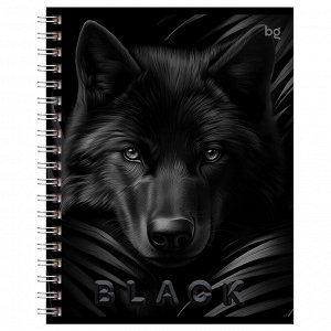 Тетрадь 96 листов, КЛЕТКА, А5, на гребне, серия "Just Black", soft-touch ламинация, выборочный лак? рисунок в ассорт, 1 шт.