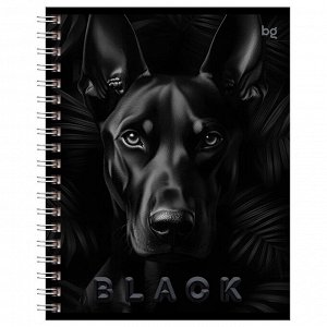 Тетрадь 96 листов, КЛЕТКА, А5, на гребне, серия "Just Black", soft-touch ламинация, выборочный лак? рисунок в ассорт, 1 шт.
