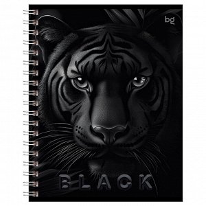 Тетрадь 96 листов, КЛЕТКА, А5, на гребне, серия "Just Black", soft-touch ламинация, выборочный лак? рисунок в ассорт, 1 шт.