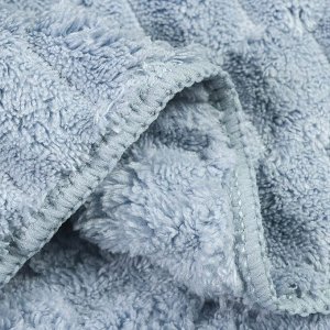 Полотенце банное 60х120 см, 100% полиэстер, корал-флис, синее, Китай, A160106