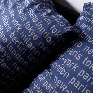 Постельное белье евро, простыня 200х215 см, 2 наволочки 70х70 см, пододеяльник 200х215 см, Ночь нежна, бязь, Милан