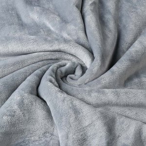 Плед евро, 220х200 см, кролик, 100% полиэстер, Silvano, Комфорт, серый