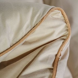 Одеяло 1.5-спальное, 140х205 см, Овечья шерсть, всесезонное, чехол 100% хлопок, кант, Silvano