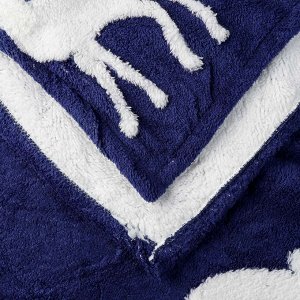 Плед 1.5-спальный, 150х200 см, микрофибра, 100% полиэстер, Silvano, Пушистый комфорт, Белые сердечки