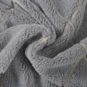 Плед евро, 200х220 см, велсофт жаккард, 100% полиэстер, Silvano, Valeria, серый, 200/435-VLR/LA