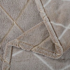 Плед евро, 200х220 см, велсофт жаккард, 100% полиэстер, Silvano, Valeria, бежевый, 200/235-VLR/LA