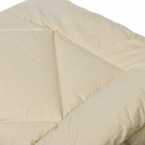 Одеяло 1.5-спальное, 140х205 см, Овечья шерсть, всесезонное, чехол 100% хлопок, кант, Silvano