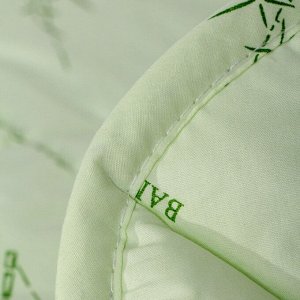 Одеяло 1.5-спальное, 140х205 см, Бамбук, 50% бамбук, 50% полиэстер, 250 г/м2, всесезонное, чехол 100% хлопок, кант, Silvano