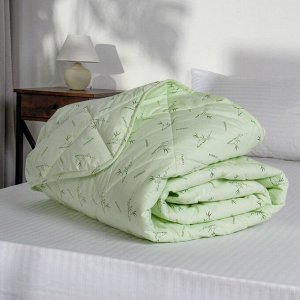 Одеяло 1.5-спальное, 140х205 см, Бамбук, 50% бамбук, 50% полиэстер, 250 г/м2, всесезонное, чехол 100% хлопок, кант, Silvano