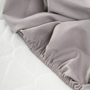 Постельное белье 2-спальное, простыня 160х200х25 см, 2 наволочки 70х70 см, пододеяльник 175х215 см, простыня на резинке, Silvano, поплин, Rain