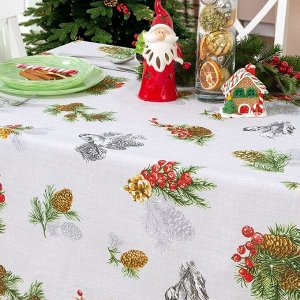 Скатерть 145х180 см, 100% хлопок, рогожка, 165 г/м2, АртДизайн, Серебряный звон