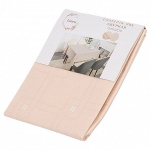 Скатерть 120х150 см, ПВХ, Linen, бежевая, ST-1116F