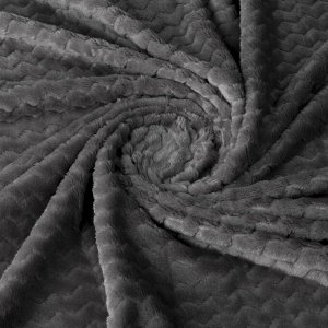 Плед евро, 200х220 см, велсофт жаккард, 100% полиэстер, Silvano, ZigZag, темно-серый, 200/008-ZZG/CL