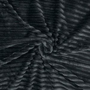 Плед евро, 200х220 см, велсофт, 100% полиэстер, ND Home, Полоски, графит