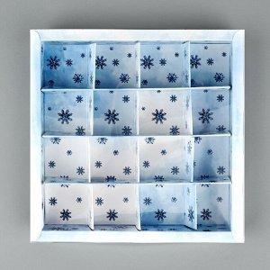 Коробка под 16 конфет с ячейками «Счастливого Нового года», 19*19*3 см
