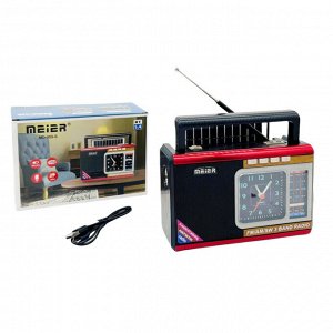 Портативный радиоприемник с фонариком, Bluetooth и часами, на солнечной батарее Meier Solar Radio Wireless