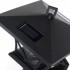 Фонарь садовый Uniel, USL-S-186/PM180 RETRO, на солнечной батарее, настенный, пластик, 17х18 см, 2 светодиода, черный