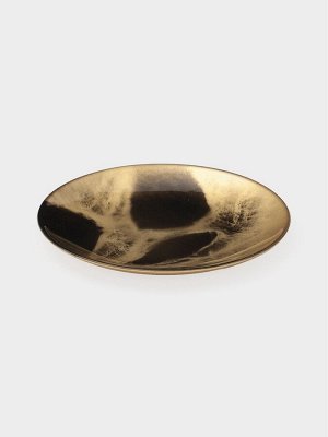 Тарелка Magistro Brown Marble, d=21 см, стекло, коричневая