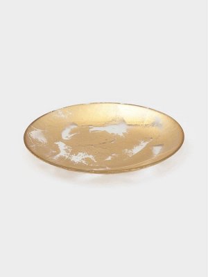 Тарелка Magistro Gold Dust, d=21 см, стекло, золотистая