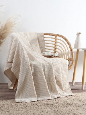 Плед «Этель» Cotton 150x240 см, бежевый, хлопок100%