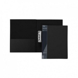 Папка с прижимом+карман, "Хатбер. Standart" черная арт. AC4_00101