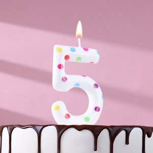 Свеча в торт на день рождения «Цифра 5 », 9 см