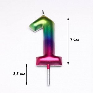 Свеча в торт «Цифра 1», 9 см