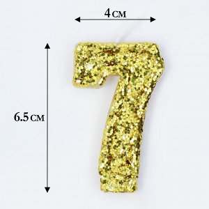 Свеча в торт «Цифра 6», золотая, 5.5 см