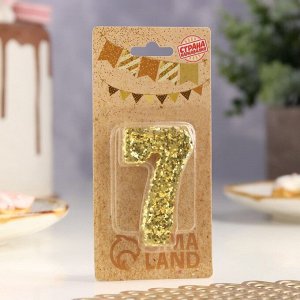Свеча в торт «Цифра 6», золотая, 5.5 см