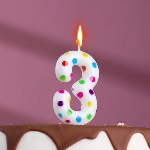 Свеча в торт на день рождения «Цифра 3», 5.5 см
