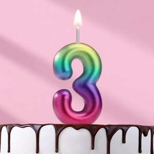 Свеча в торт «Цифра 3», 5.5 см
