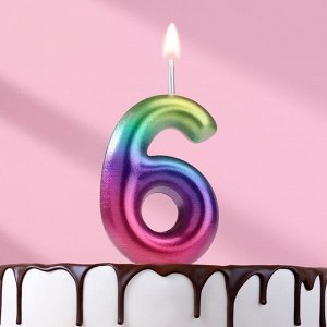 Свеча в торт «Цифра 6», 5.5 см