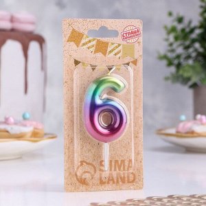 Свеча в торт «Цифра 6», 5.5 см