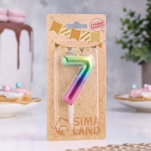 Свеча в торт «Цифра 7», 5.5 см