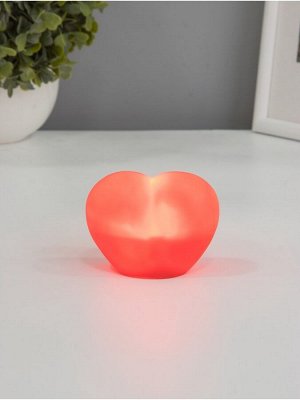 Фигурка светящаяся RISALUX «Сердце», LED-ночник, 2 Вт, красный, пластик, 4x7.5x5 см