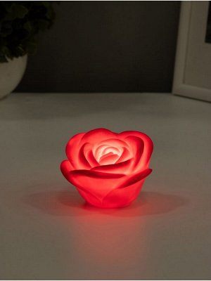 Фигурка светящаяся RISALUX «Роза», LED-ночник, 2 Вт, LR44, красный, 6.6x6.6x4см